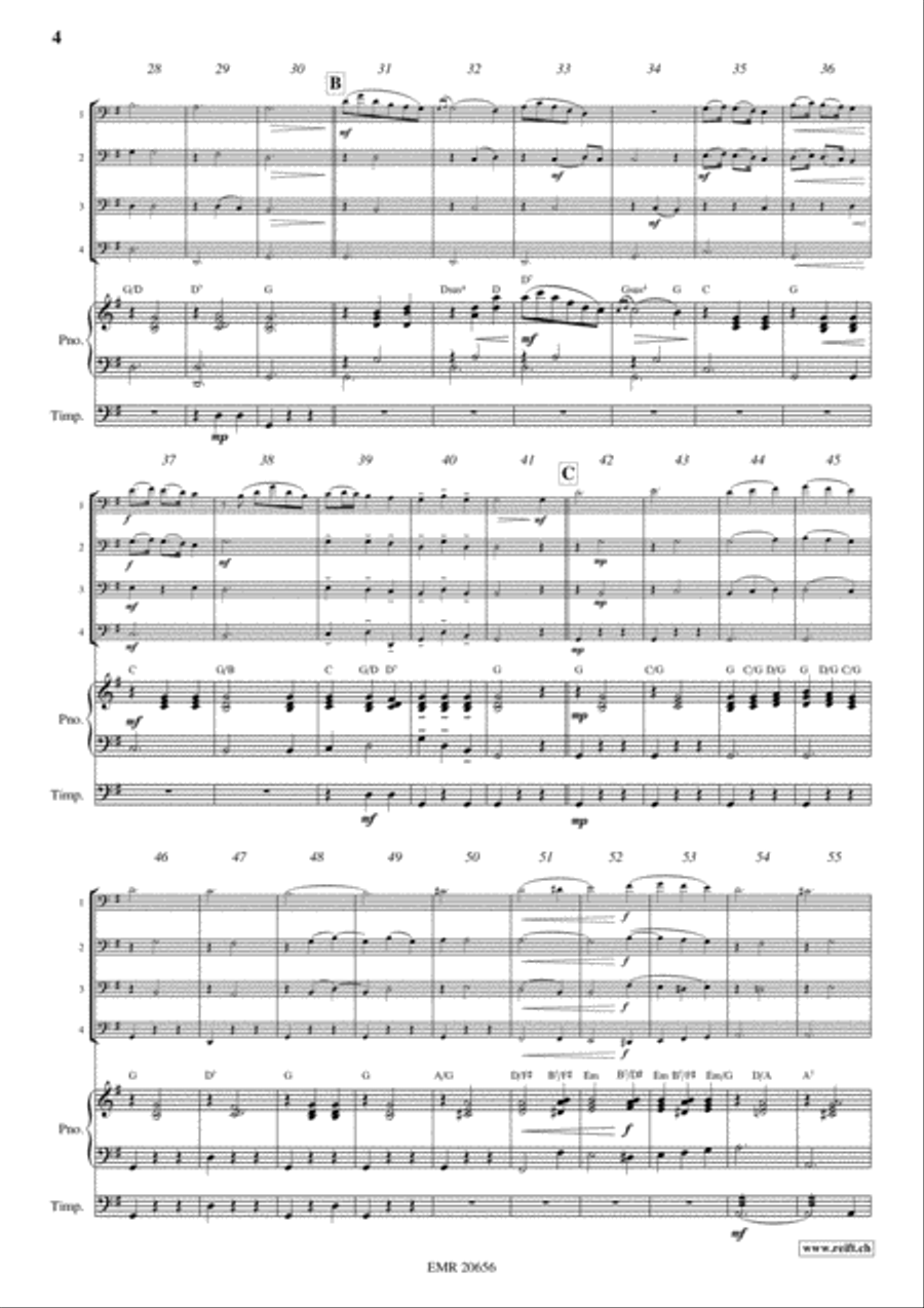 Plaisir d'Amour Plaisir d'Amour Trombone Quartet scores gallery preview page 4