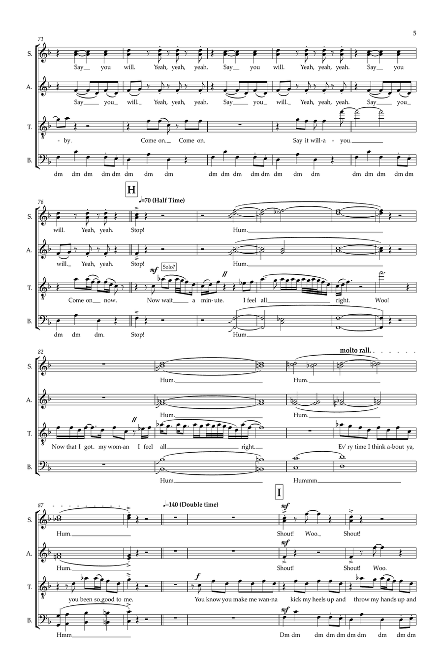Shout (arr. Sam Burns) SSATB scores gallery preview page 5