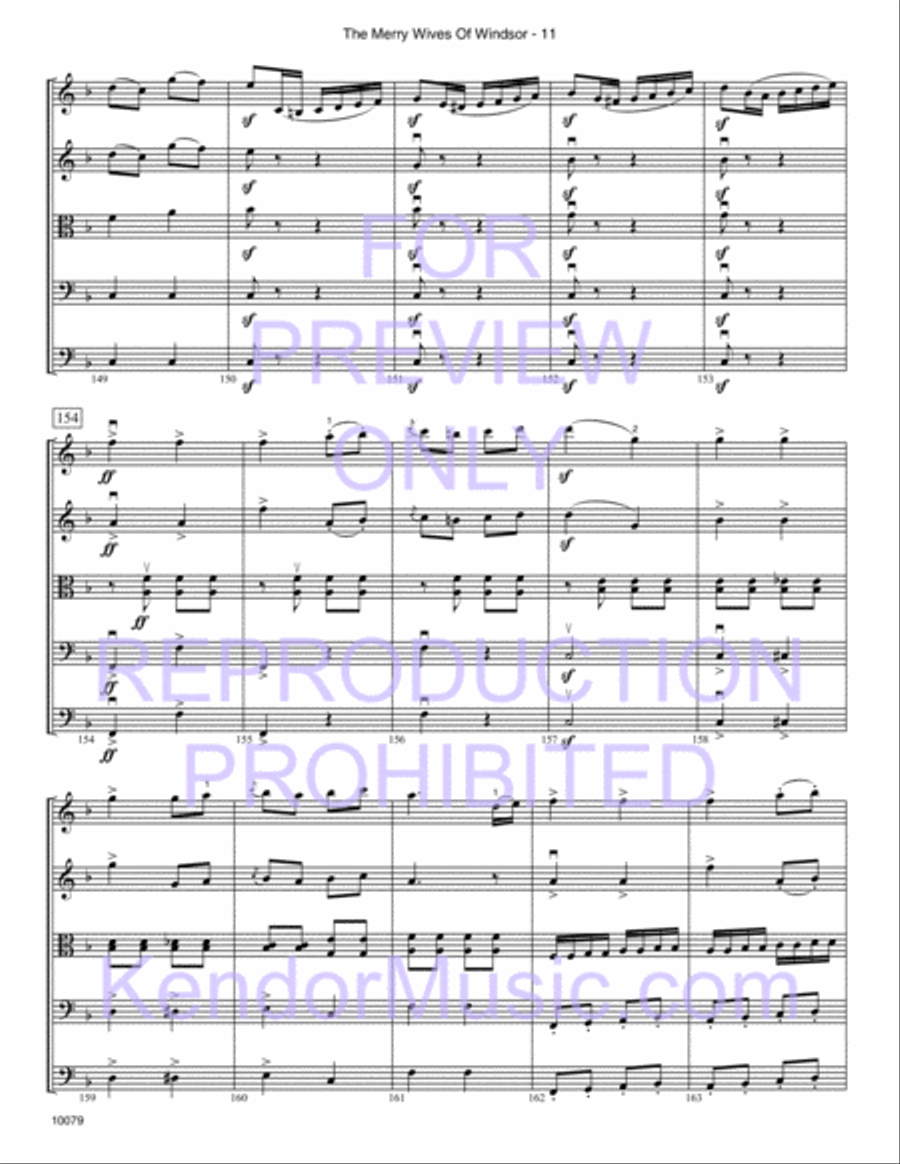 Merry Wives Of Windsor, The (Themes From The Overture) (Full Score) Orchestra scores gallery preview page 13