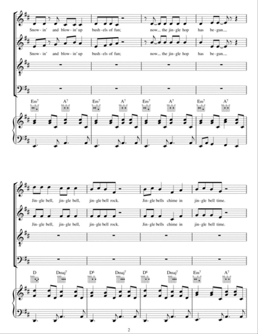 Jingle Bell Rock (arr. Peter Foggitt) 4-Part scores gallery preview page 2