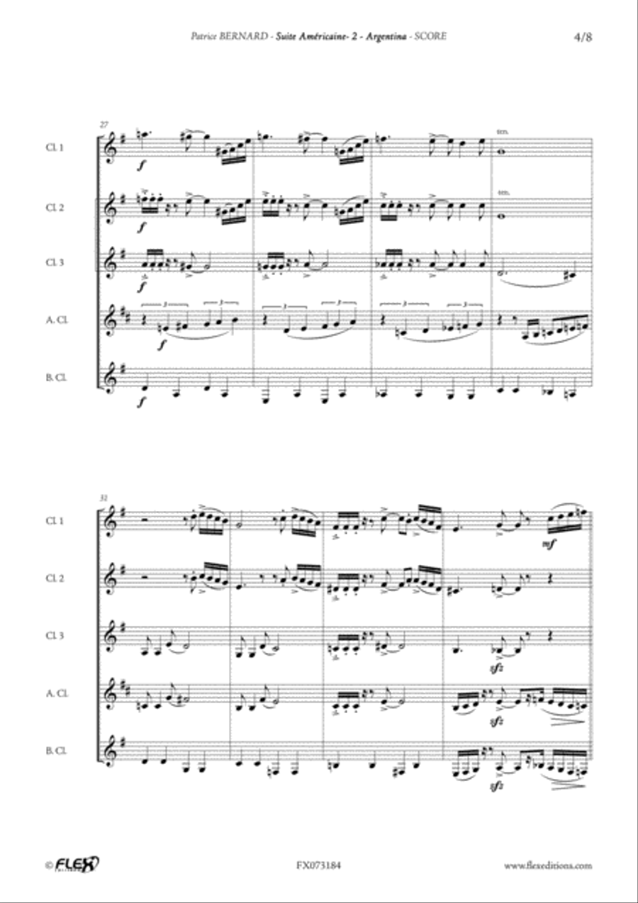 Suite Americaine - 2 B-Flat Clarinet scores gallery preview page 5