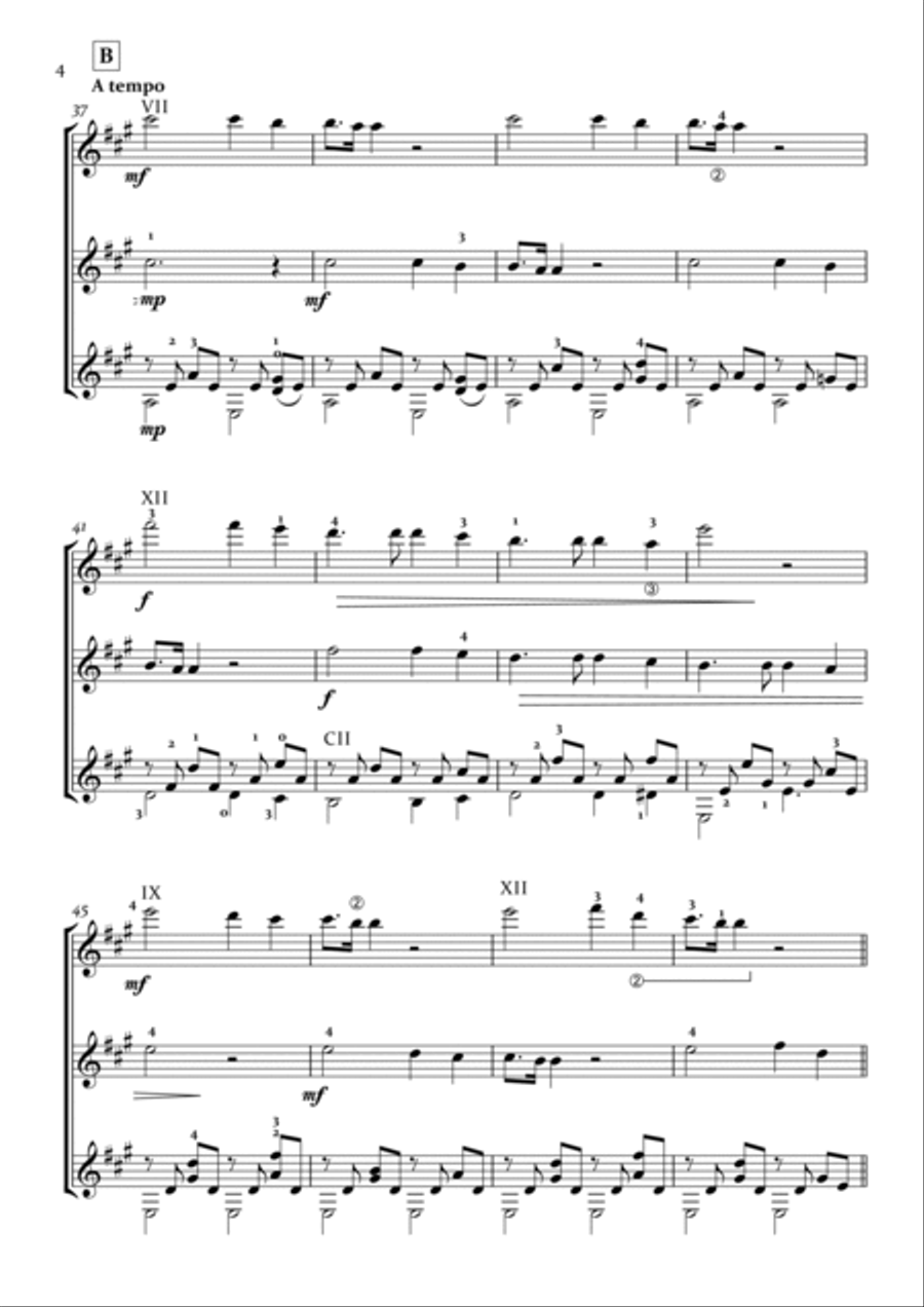 Panis Angelicus for classical guitar trio Guitar Ensemble scores gallery preview page 4