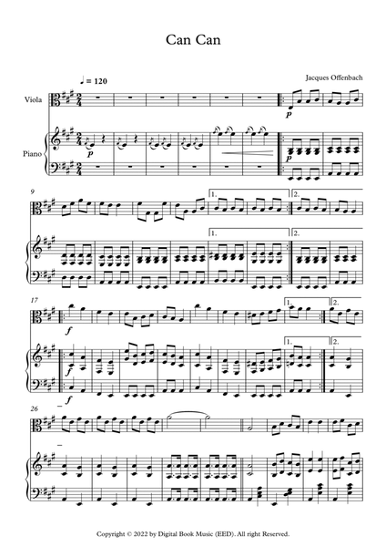 Can Can - Jacques Offenbach (Viola + Piano) image number null