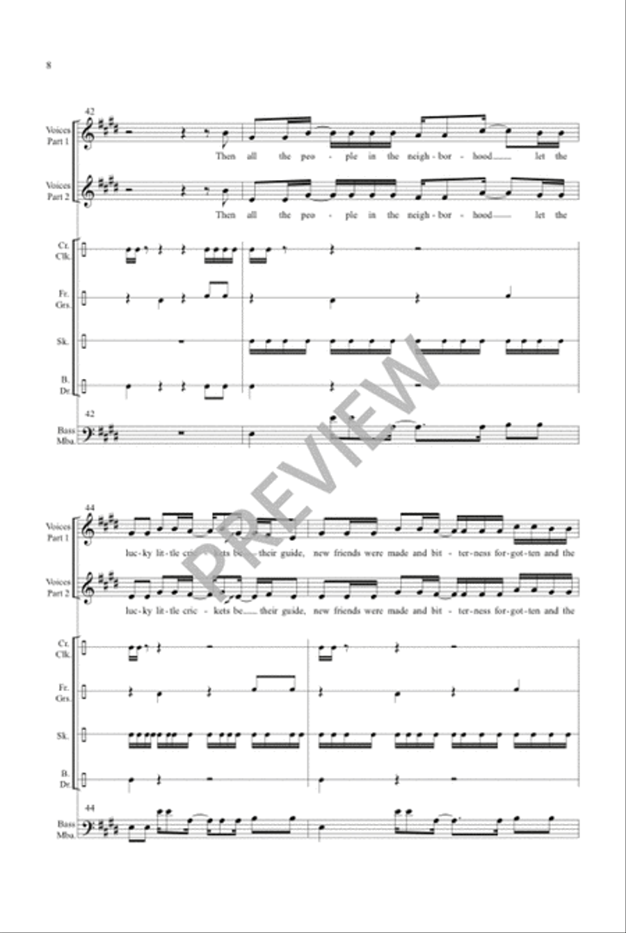 Peace on Earth...and lots of little crickets 2-Part scores gallery preview page 7