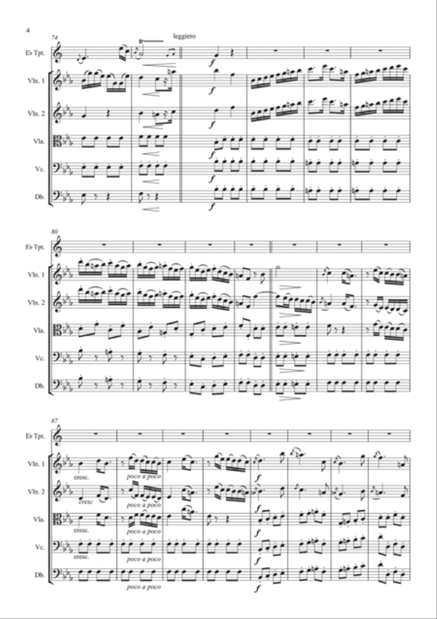 Neruda Trumpet Concerto in Eb Chamber Orchestra scores gallery preview page 5