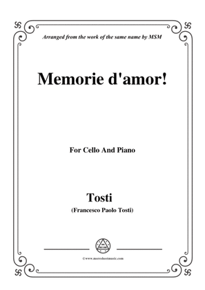 Tosti-Memorie d'amor!, for Cello and Piano