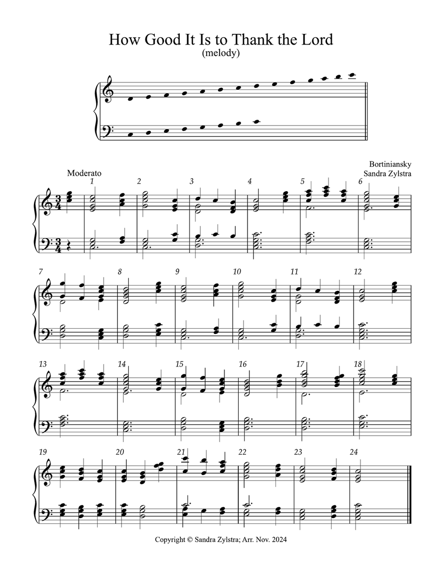 How Good It Is to Thank the Lord (3 octave handbells) 3-Octaves scores gallery preview page 1