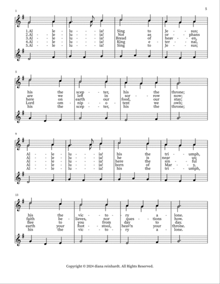 Alleluia! Sing to Jesus Clarinet scores gallery preview page 5
