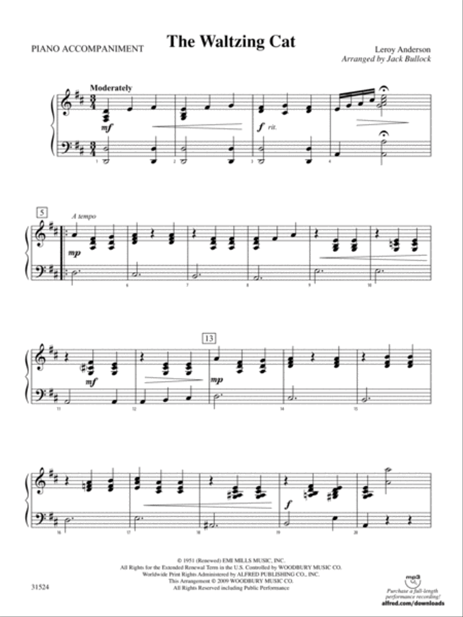 The Waltzing Cat: Piano Accompaniment Orchestra scores gallery preview page 1