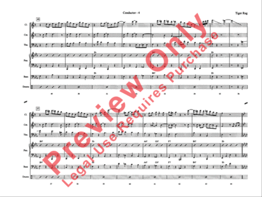 Tiger Rag (Hold That Tiger) Jazz Ensemble scores gallery preview page 10