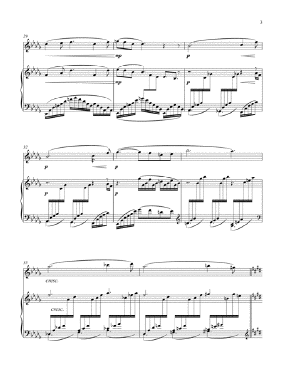 Claude Debussy - Clair de lune (Violin Solo) Violin Solo scores gallery preview page 3
