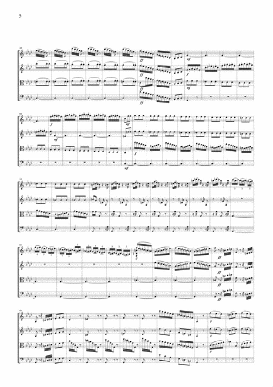 Vivaldi Winter from the Four Seasons, all mvts., for string quartet, CV104 String Quartet scores gallery preview page 5