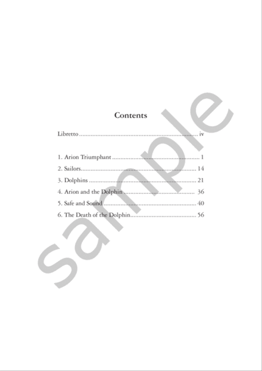 Arion and the Dolphin (Vocal Score) 4-Part scores gallery preview page 3
