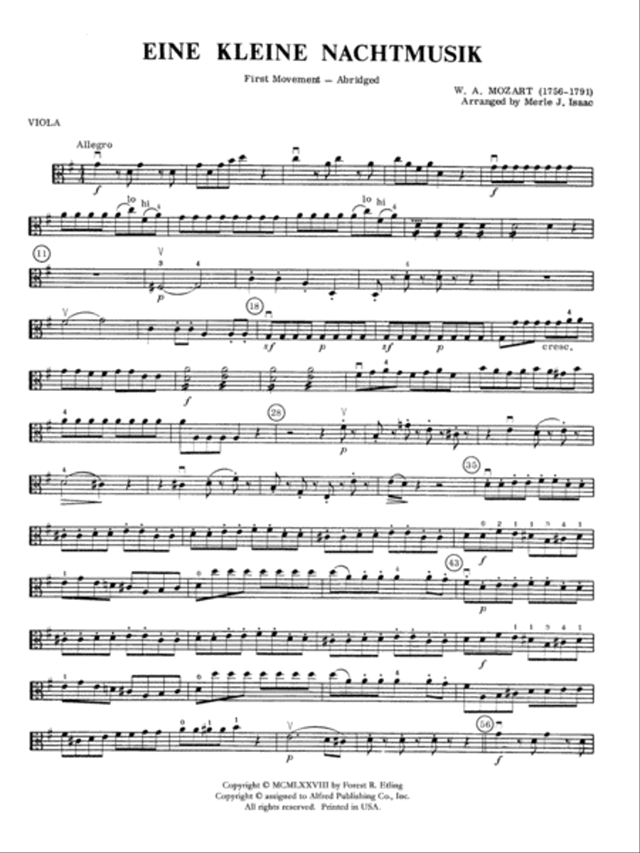 Eine Kleine Nachtmusik: Viola