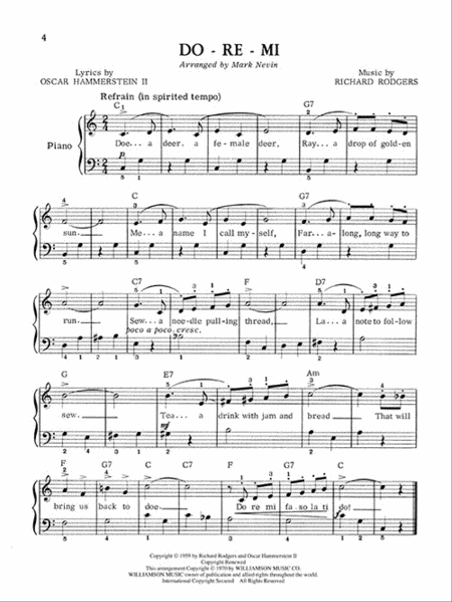 The Sound of Music - Easy Piano Piano, Vocal, Guitar scores gallery preview page 4