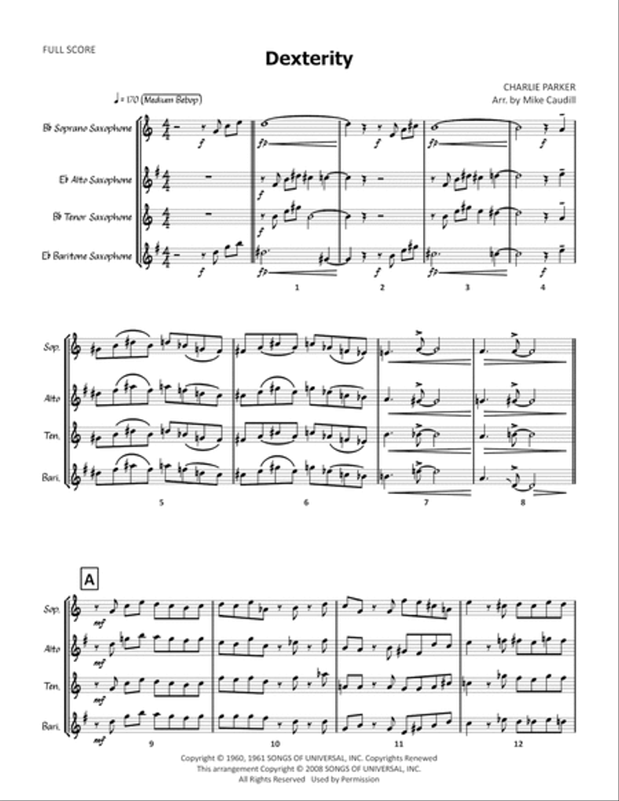 Dexterity Saxophone Quartet scores gallery preview page 2