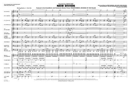 New Divide (from "Transformers: Revenge Of The Fallen") - Full Score