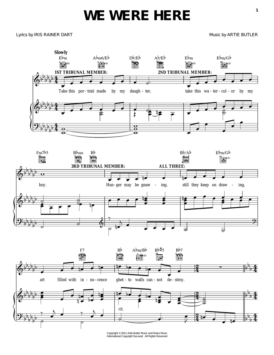 We Were Here Piano, Vocal, Guitar scores gallery preview page 1
