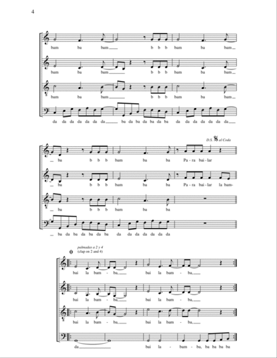 La Bamba 4-Part scores gallery preview page 4