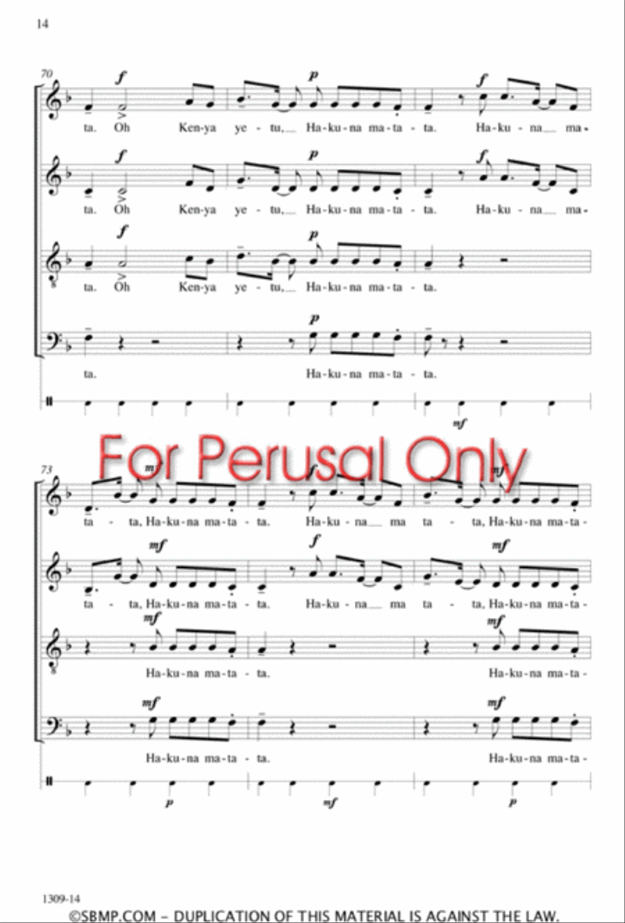 Jambo - SATB Octavo Jambo - SATB Octavo 4-Part scores gallery preview page 13