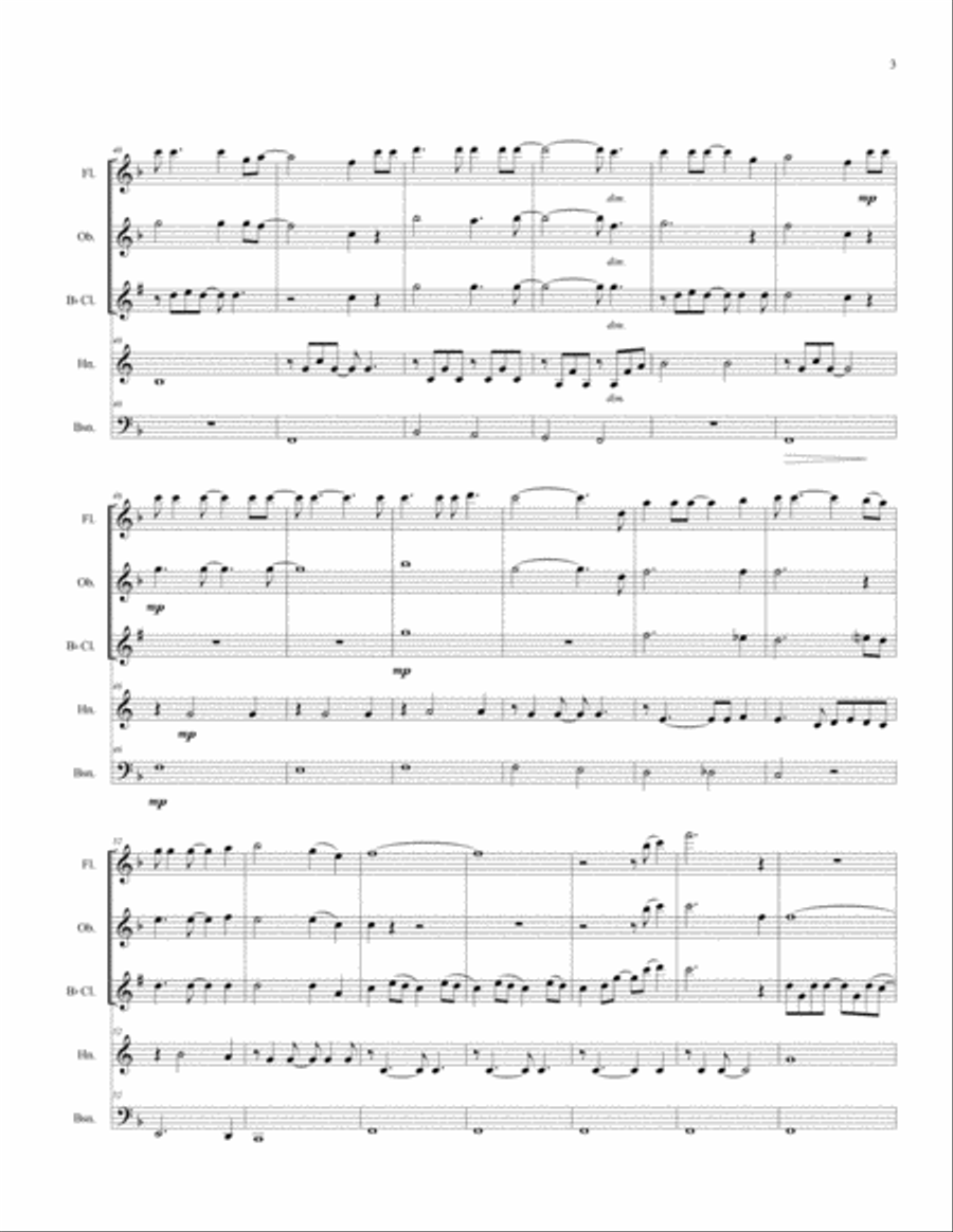 Wedding Song (There Is Love) Woodwind Quintet scores gallery preview page 5