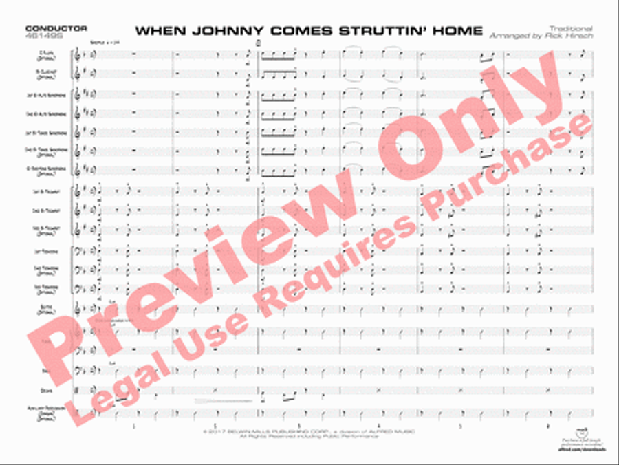 When Johnny Comes Struttin' Home Jazz Ensemble scores gallery preview page 4