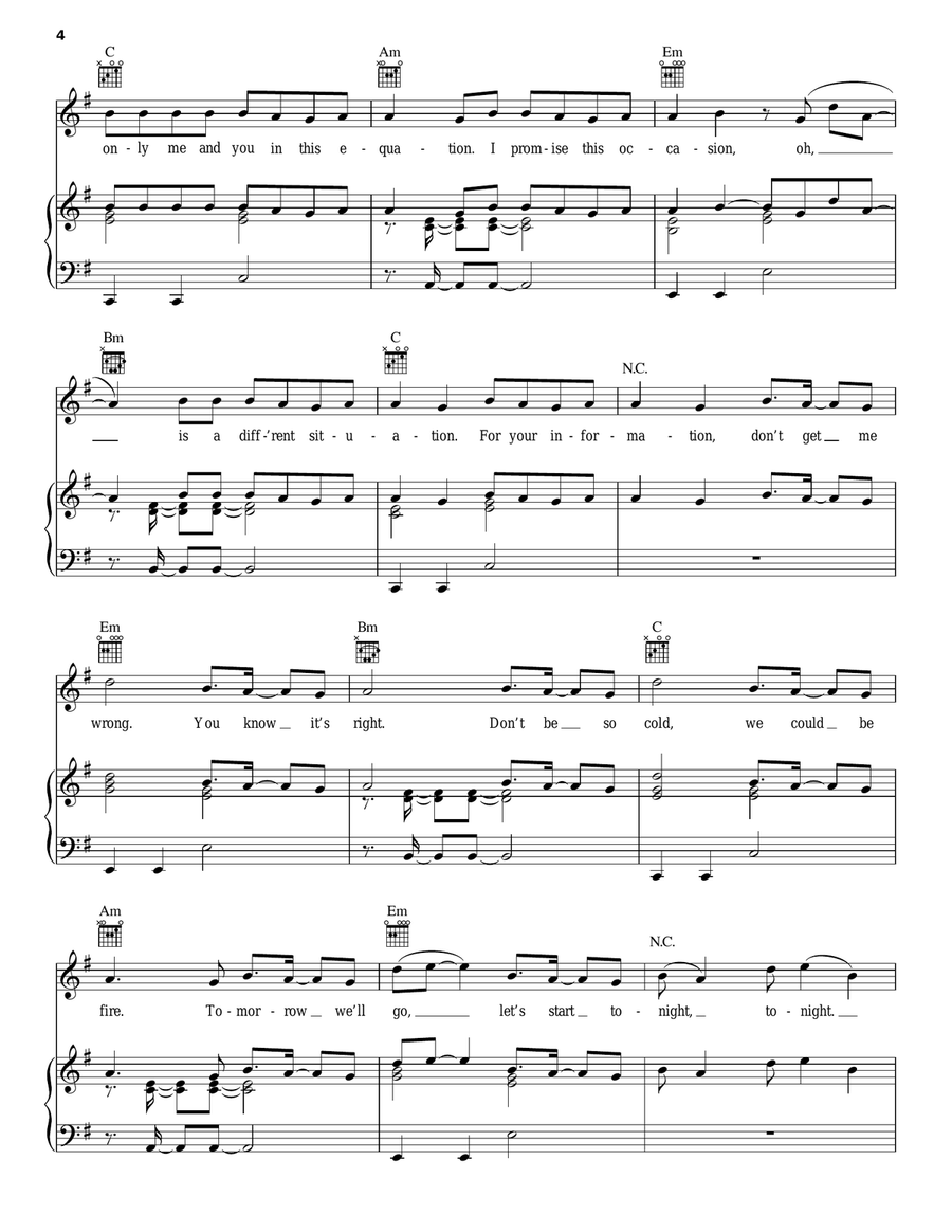 Take You Piano, Vocal, Guitar scores gallery preview page 4