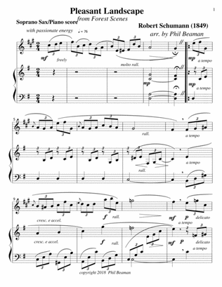 Pleasant Landscape-Schumann-Soprano Sax-Piano