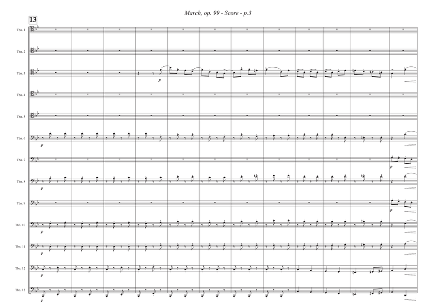 March, op. 99 (for Trombone Choir) Euphonium scores gallery preview page 4