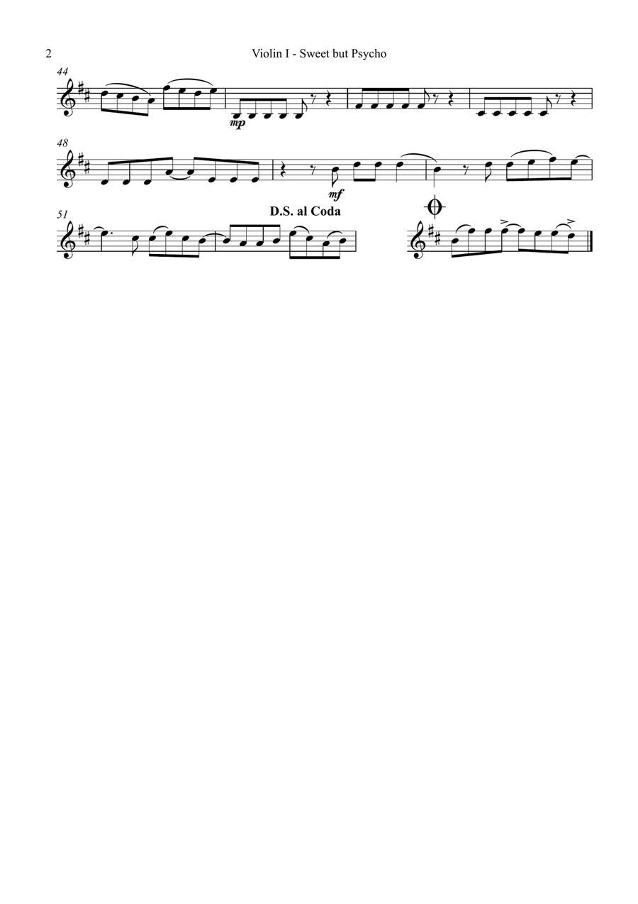 Sweet But Psycho String Quartet scores gallery preview page 3