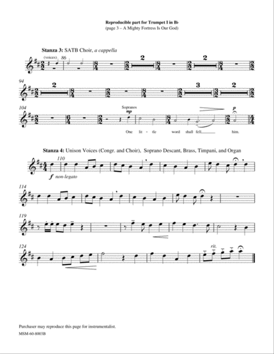 A Mighty Fortress Is Our God Choir scores gallery preview page 3