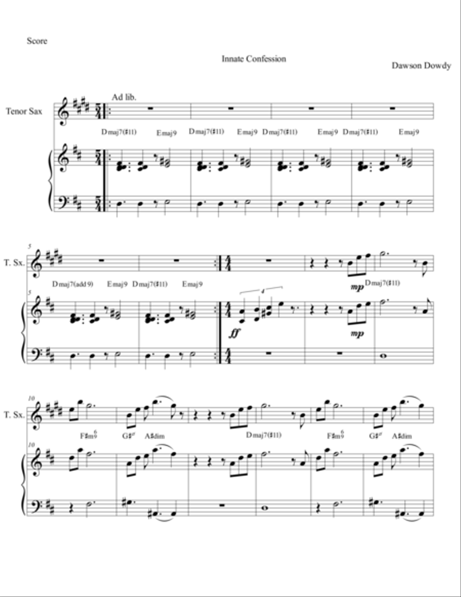 Innate Confession Jazz Ensemble scores gallery preview page 1