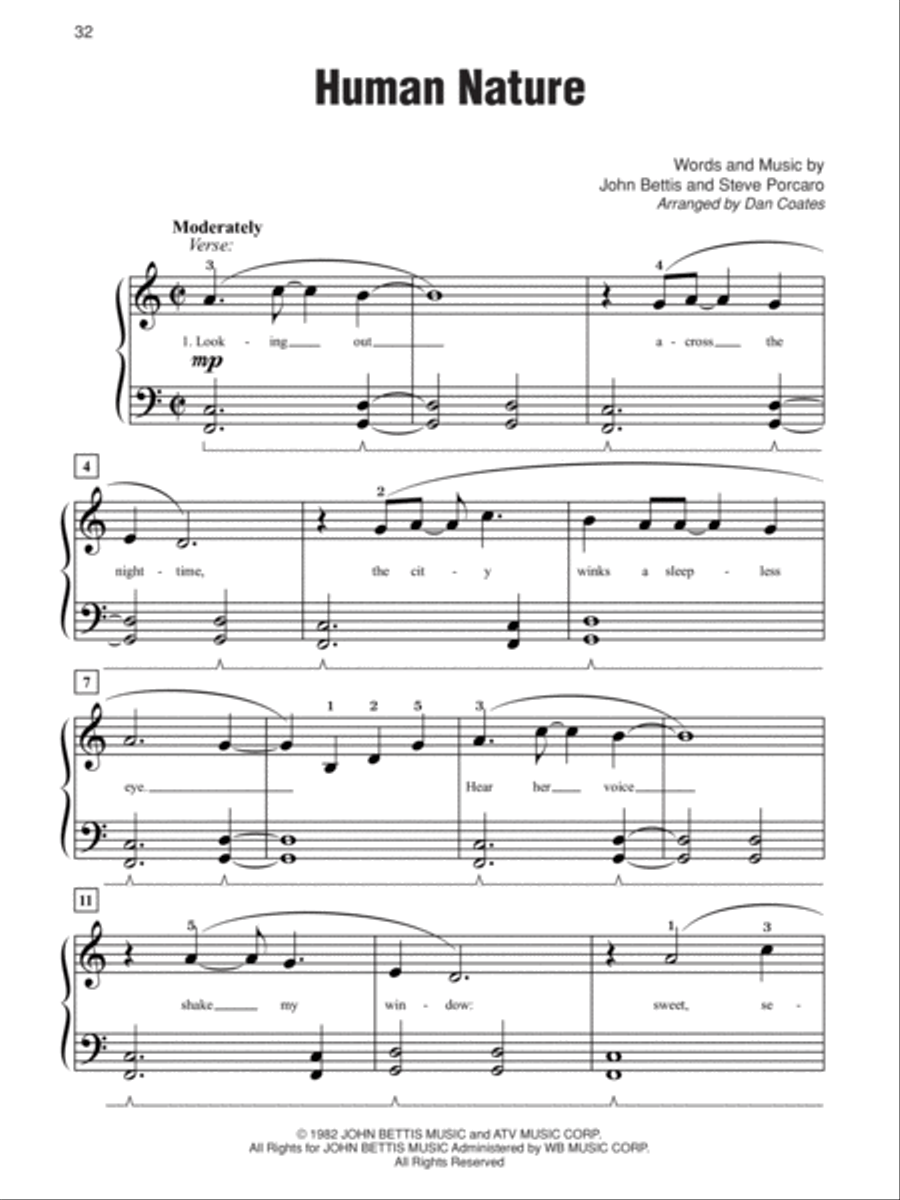 Human Nature Easy Piano scores gallery preview page 1