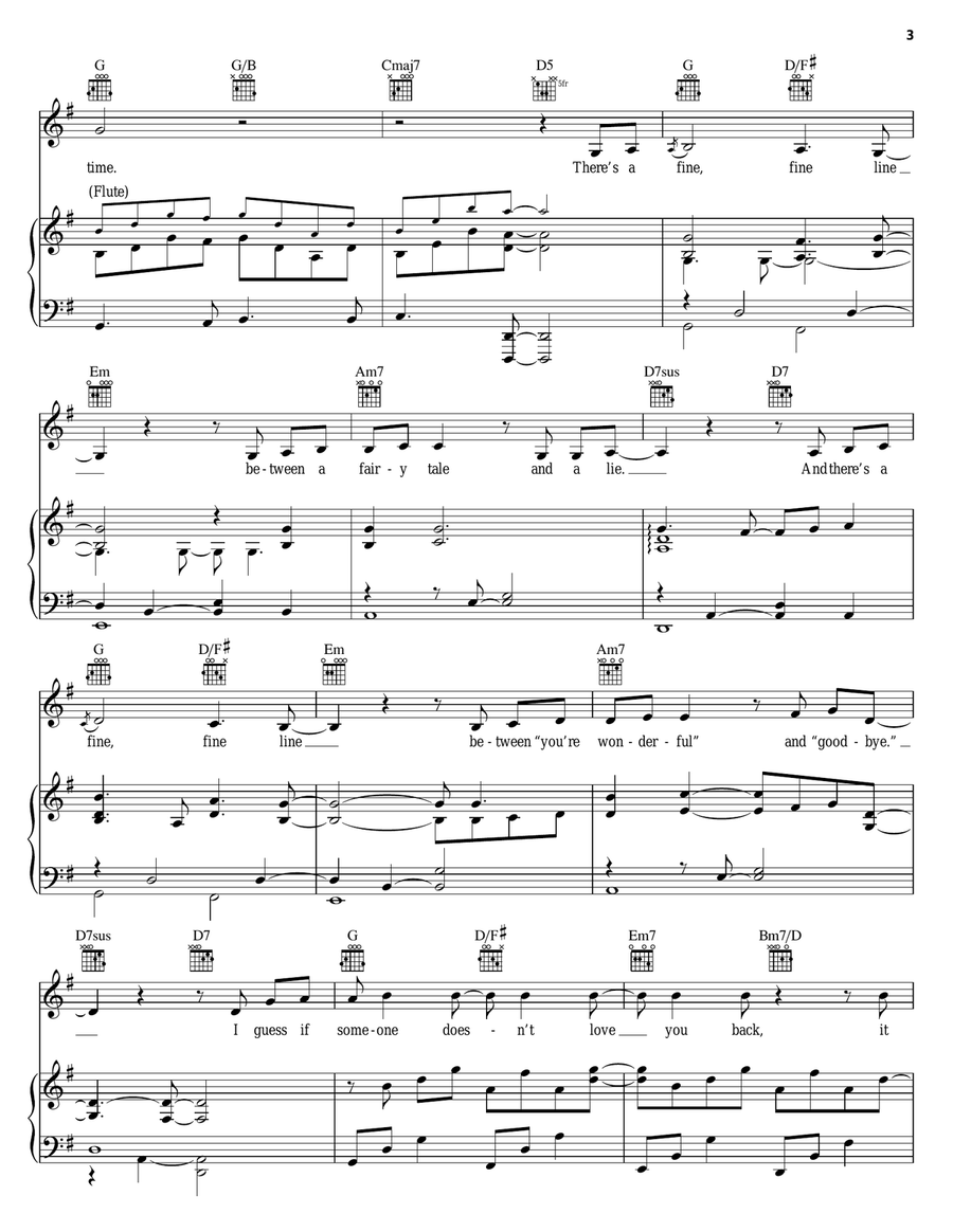 There's A Fine, Fine Line Piano, Vocal scores gallery preview page 3