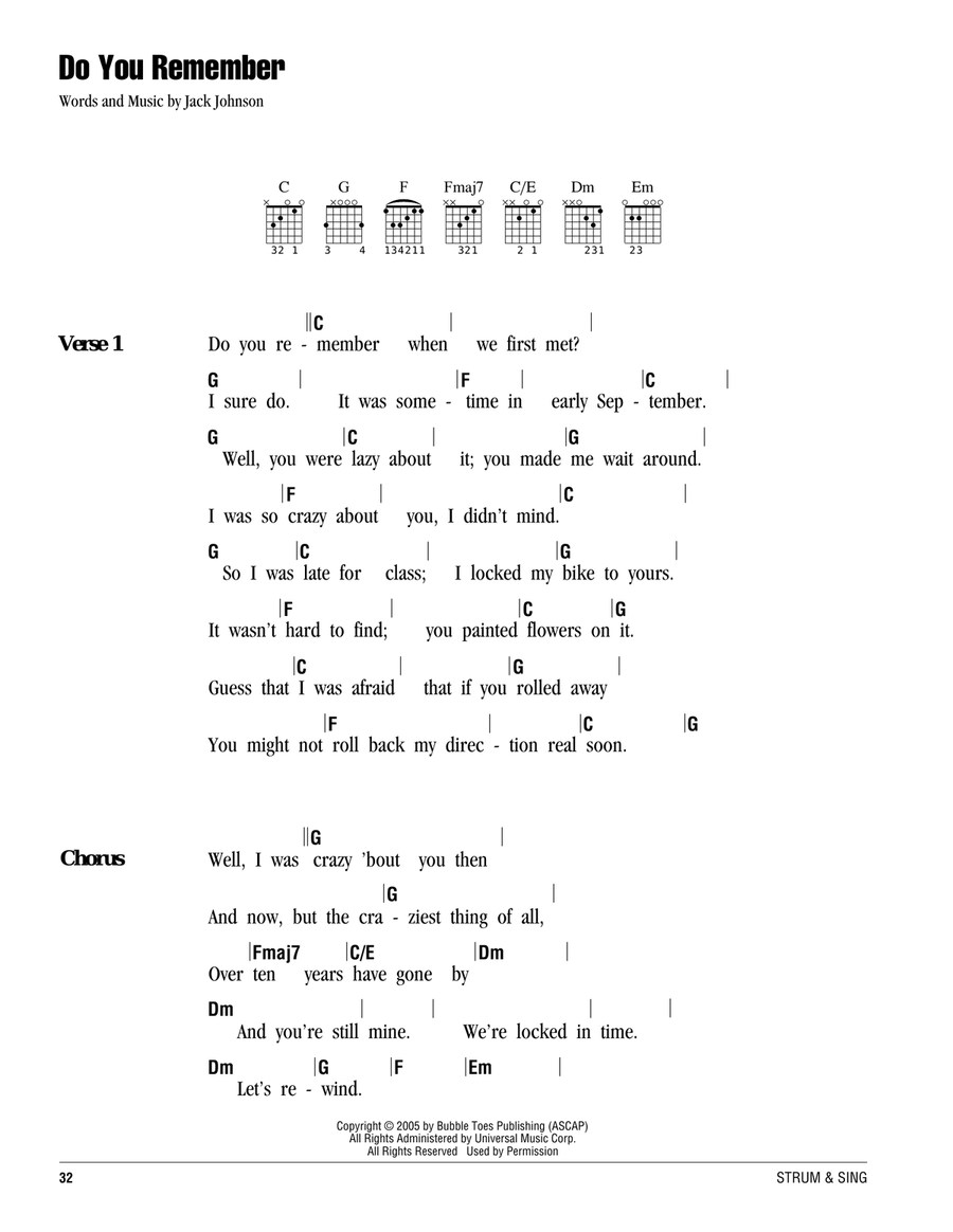 Do You Remember Acoustic Guitar scores gallery preview page 1