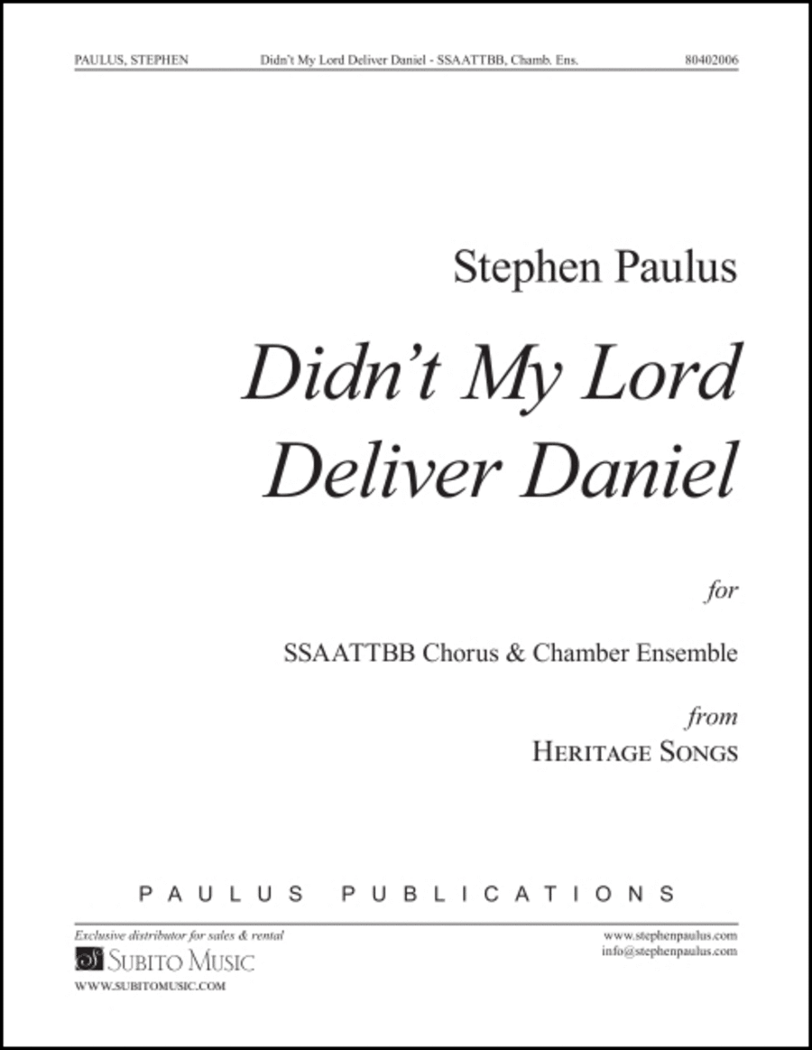 Didn't My Lord Deliver Daniel (from Heritage Songs)