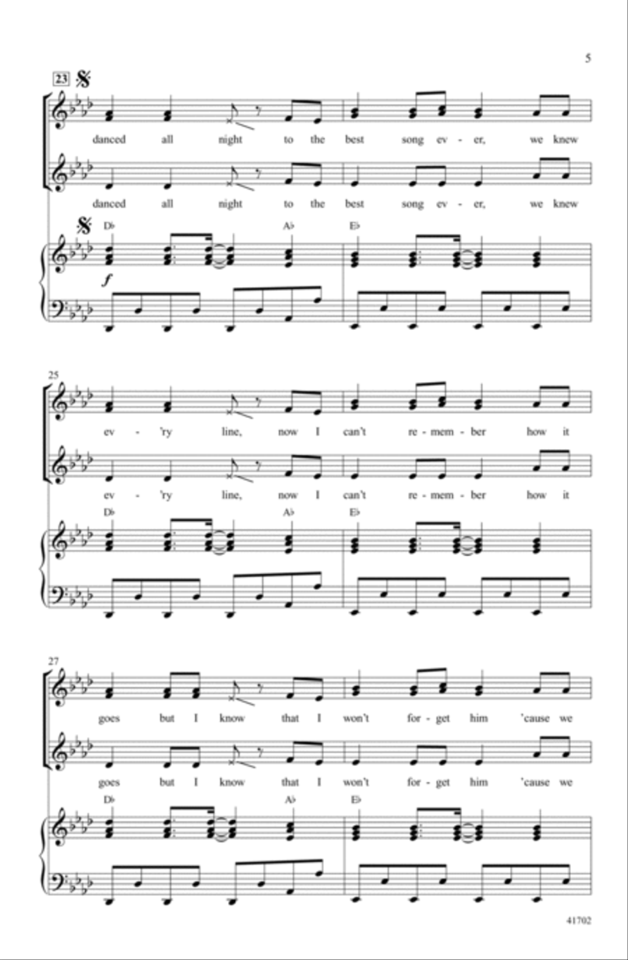 Best Song Ever Choir scores gallery preview page 4
