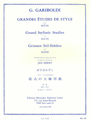 Grandes Etudes De Style Op.134 (flute Solo)