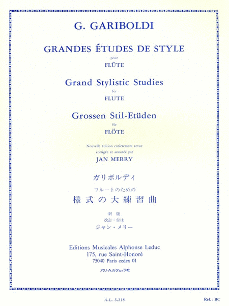 Grandes Etudes De Style Op.134 (flute Solo)