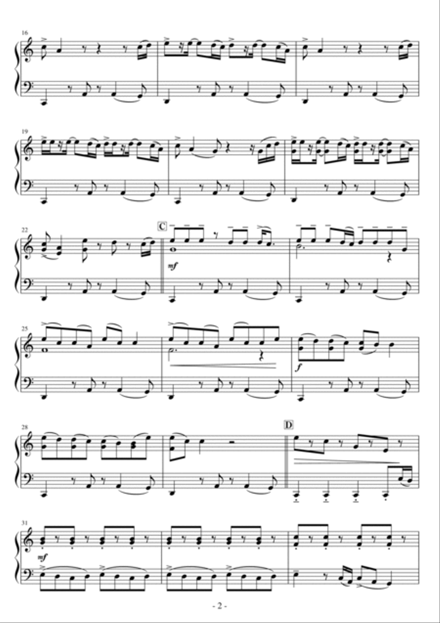 Hell N Back Easy Piano scores gallery preview page 2
