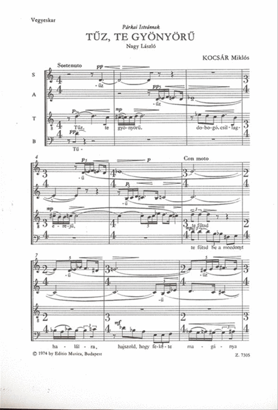 Tüz,te gyönyörü A Cappella scores gallery preview page 2