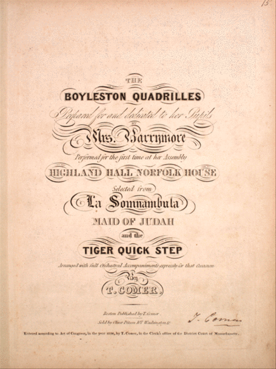 The Boyleston Quadrilles Piano Solo scores gallery preview page 1