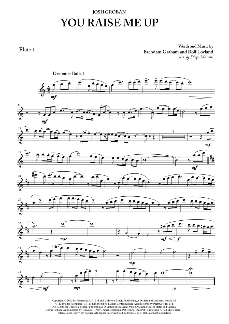 You Raise Me Up Woodwind Quartet scores gallery preview page 1