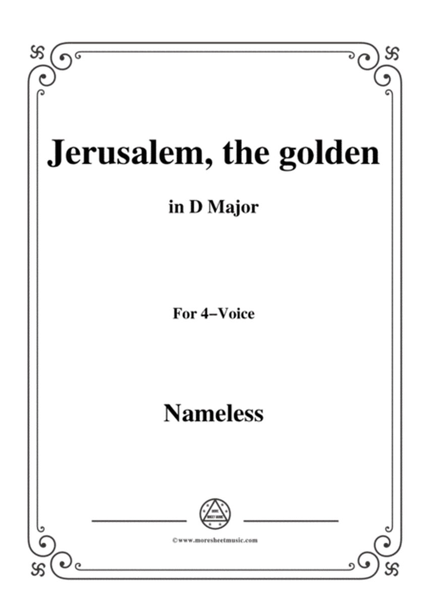 Nameless-Christmas Carol,Jerusalem,the golden,in D Major,for 4 Voice image number null