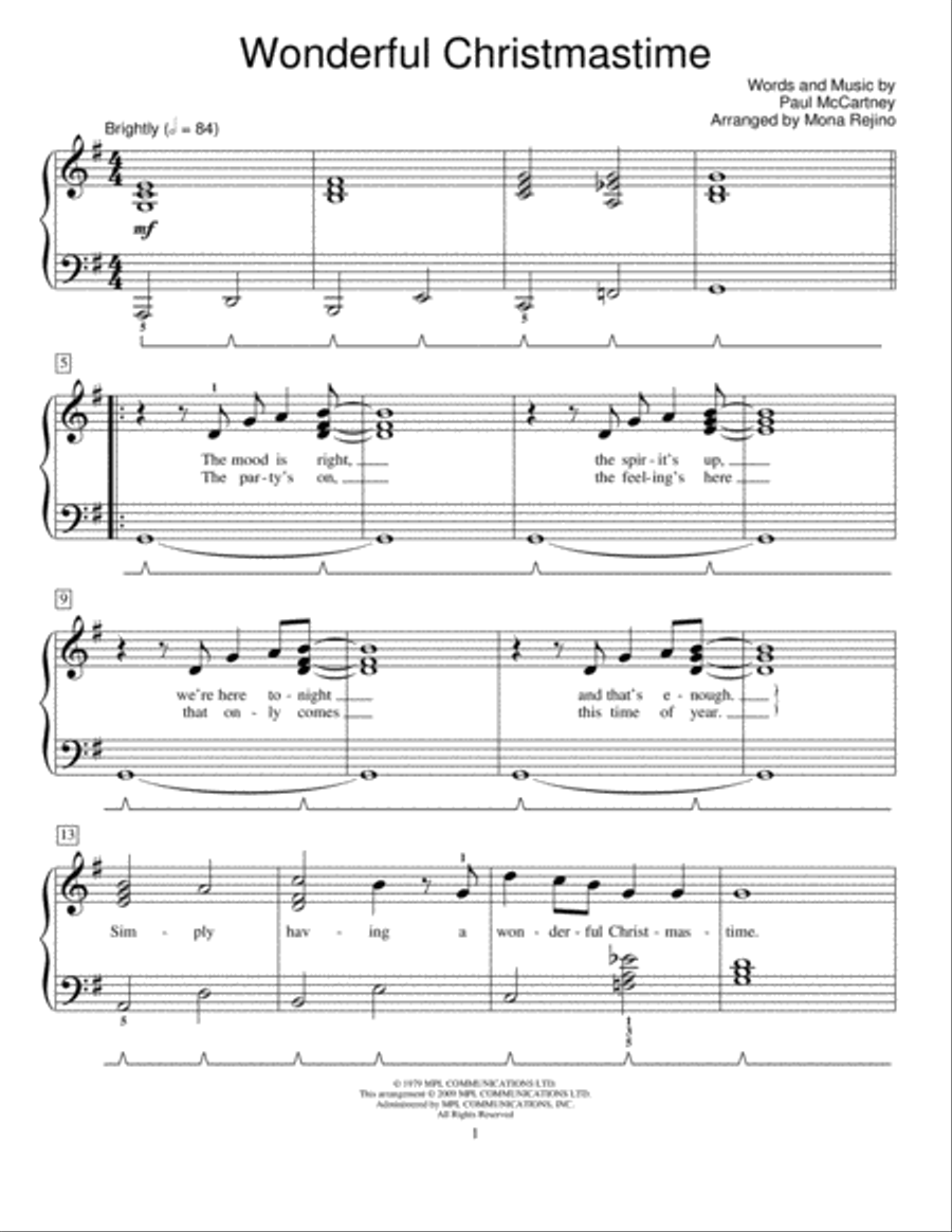 Wonderful Christmastime Wonderful Christmastime Piano Method scores gallery preview page 1