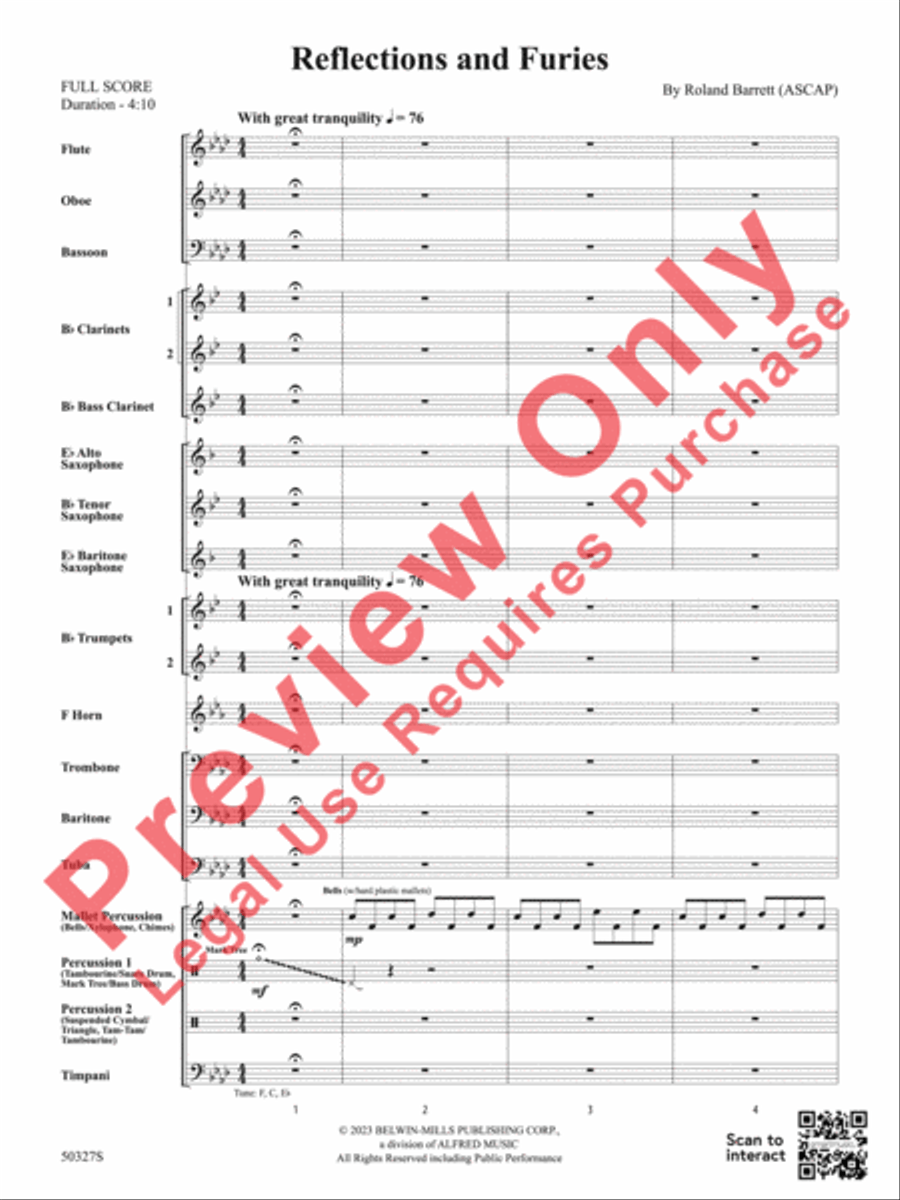 Reflections and Furies Concert Band scores gallery preview page 4