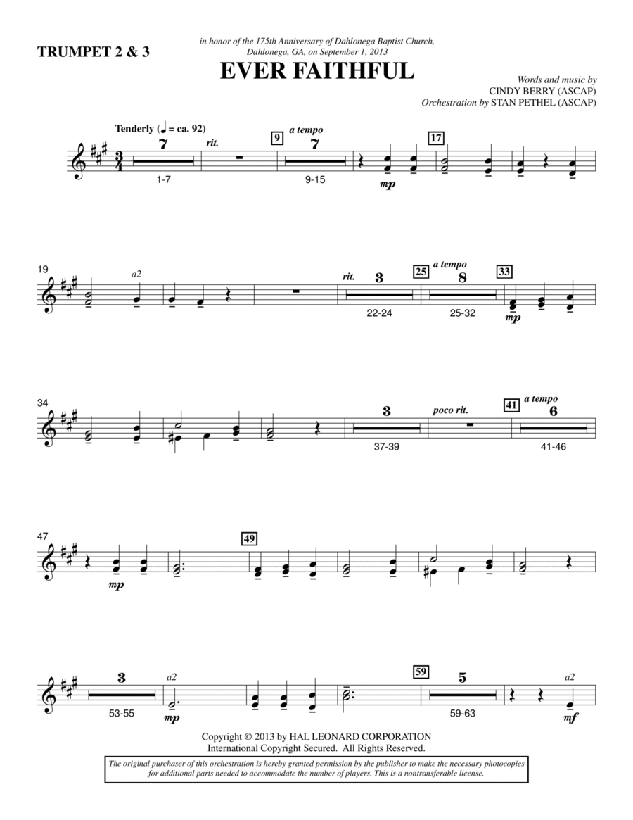 Ever Faithful - Bb Trumpet 2,3 Choir scores gallery preview page 1