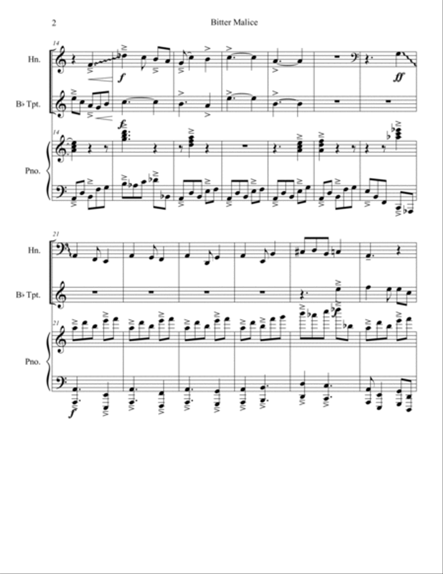 Bitter Malice Brass Duet scores gallery preview page 2