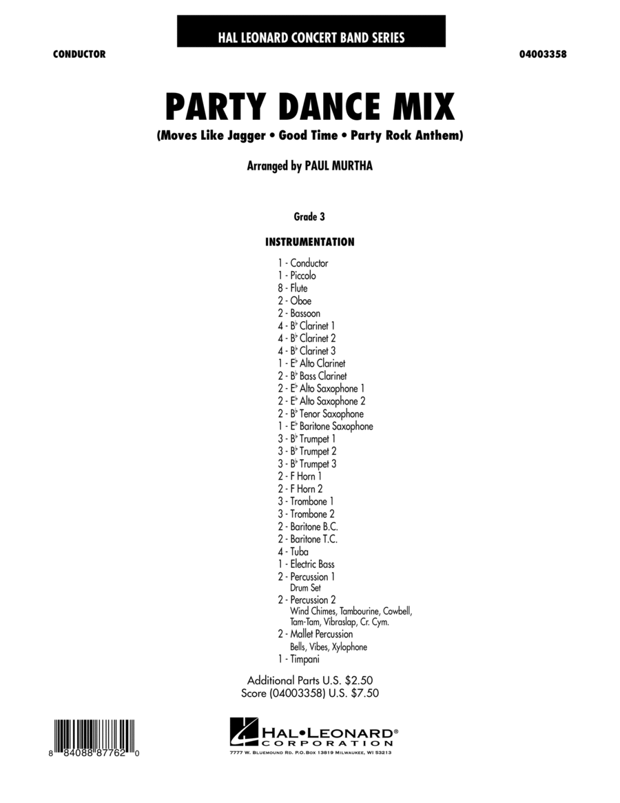 Party Dance Mix - Conductor Score (Full Score) Concert Band scores gallery preview page 1