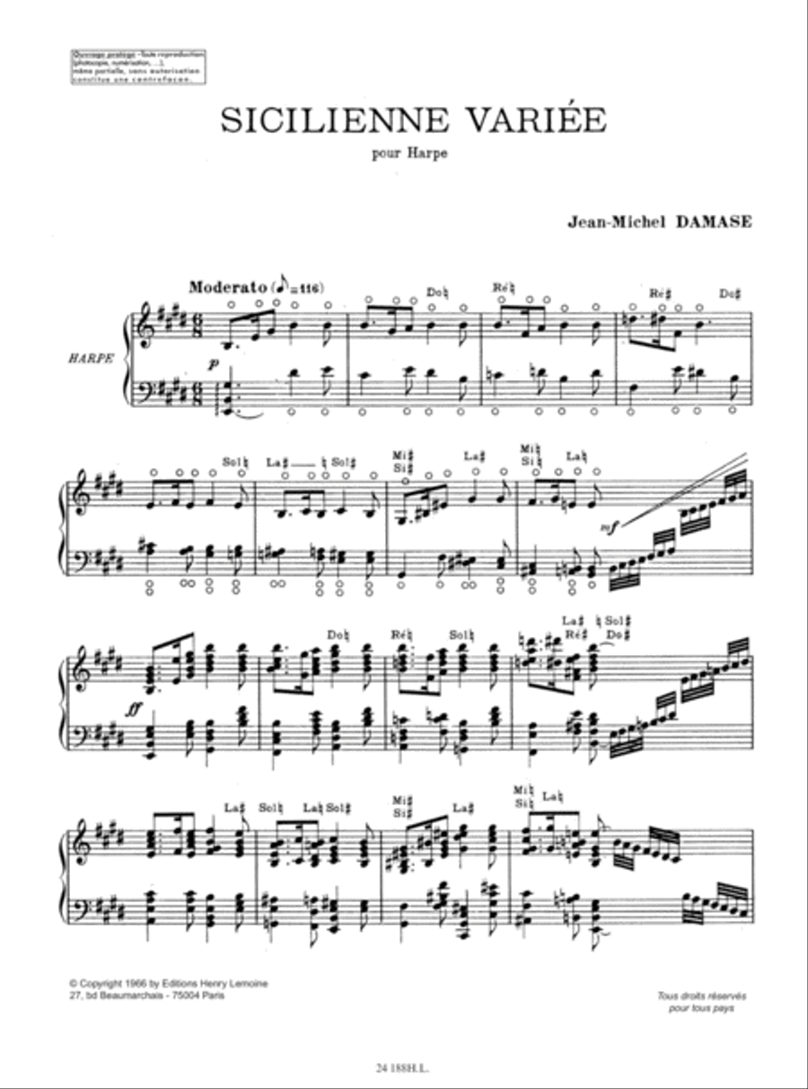 Sicilienne variee Harp scores gallery preview page 2